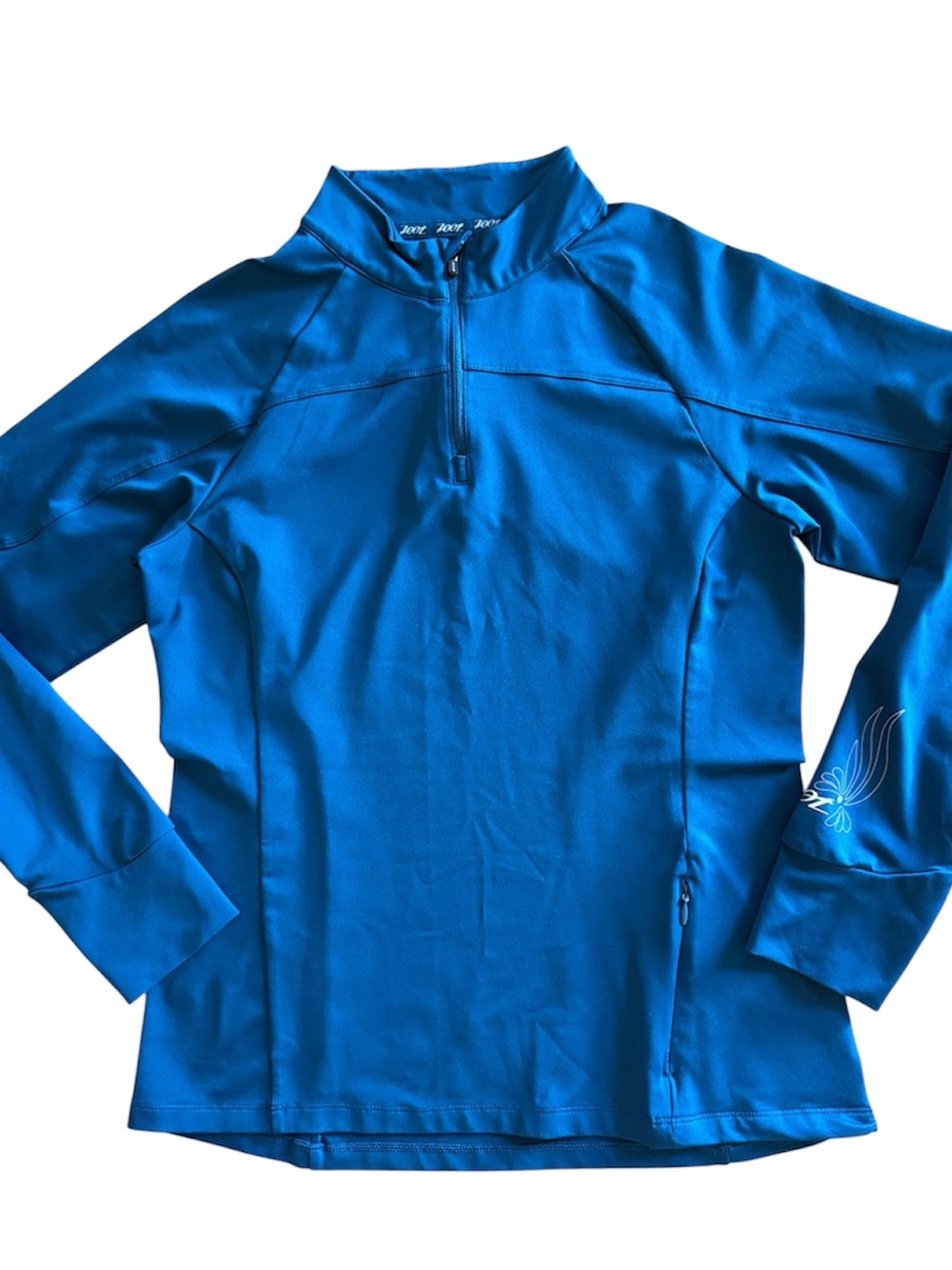 ZOOT WOMENS BRIGHT TEAL MOCK NECK COLLAR 1/2 ZIP RUNNING TRAINING JACKET MEDIUM